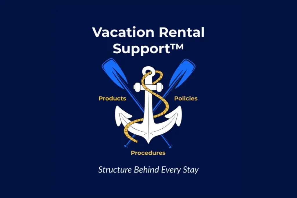 Vacation Rental Support logo representing operational structure for vacation rentals through systems, tools, and oversight.