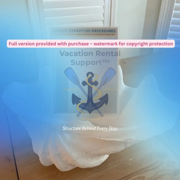 Check-Out Sheet for Vacation Rentals – Laminated Sign